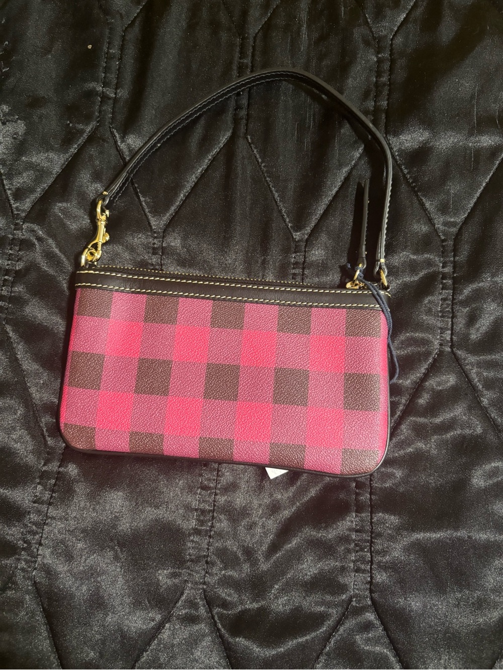 Dooney & Bourke Tucker Collection Pink Buffalo Plaid Wristlet - Picture 5 of 5